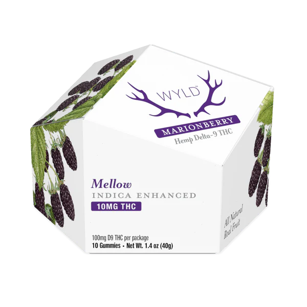 Wyld 10mg Delta 9 THC Indica Marionberry Gummies