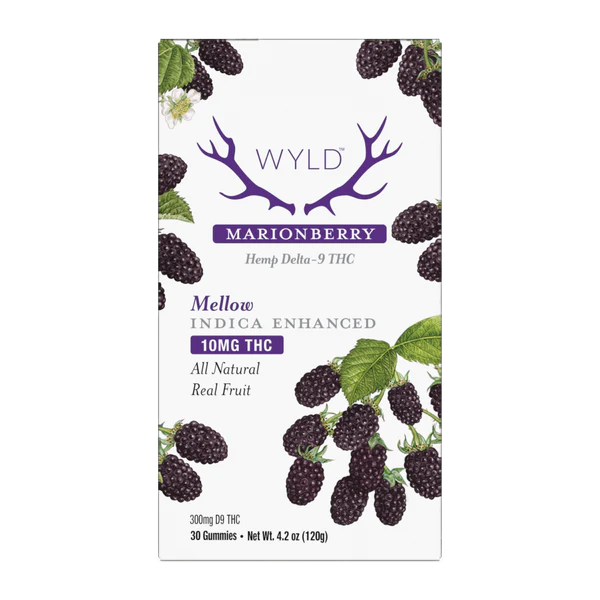 Wyld 10mg Delta 9 THC Indica Marionberry Gummies