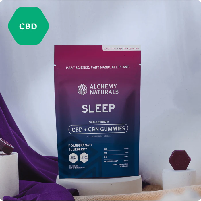 Alchemy Naturals Sleep Gummies CBD + CBN + Passion Flower