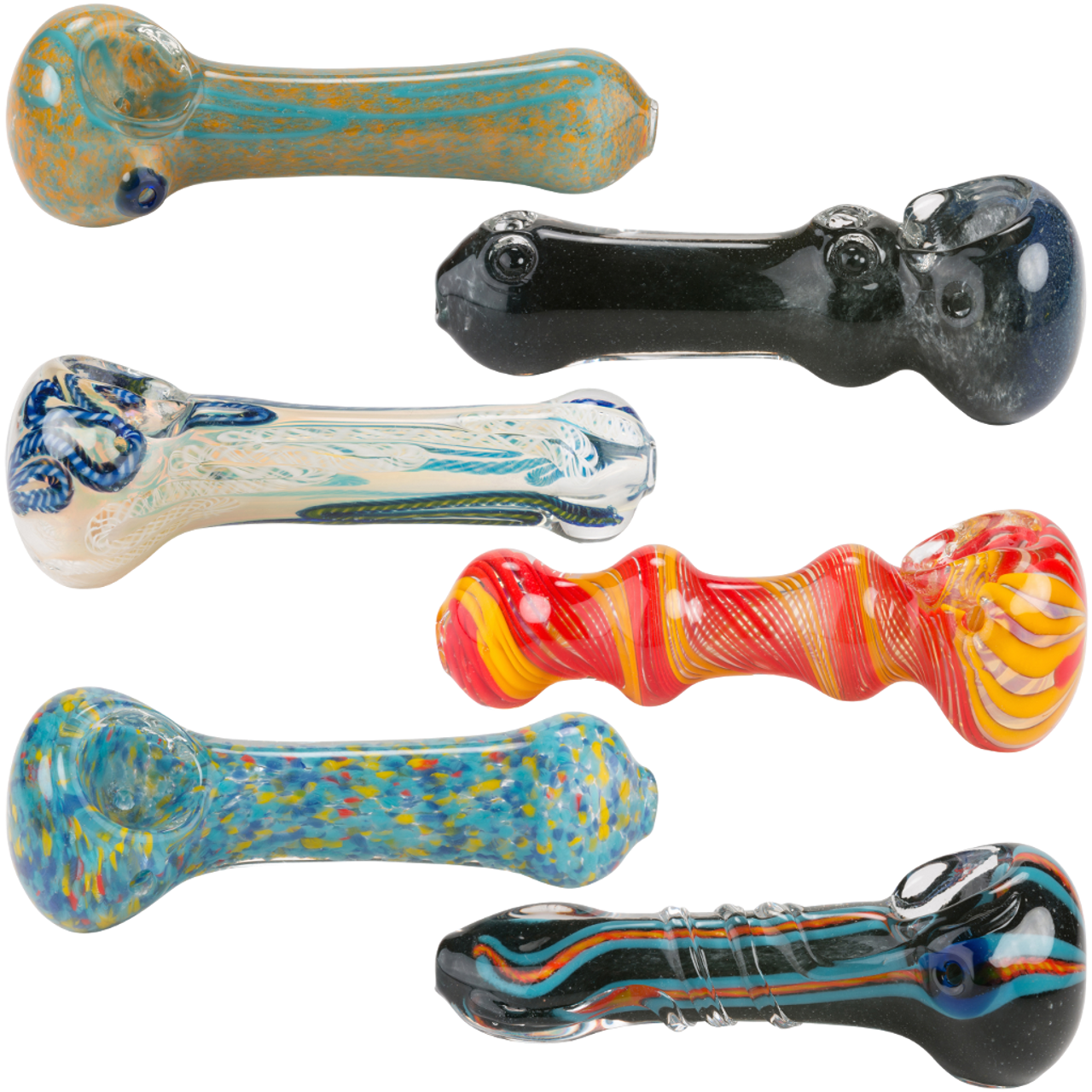 Assorted Glass Hand Pipe - 4.5 Inch