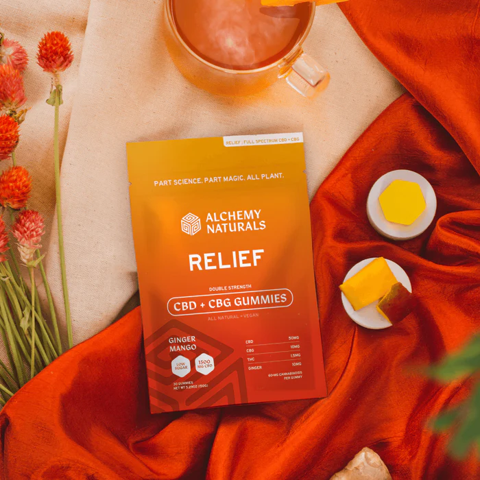 Alchemy Naturals Relief Gummies CBD + CBG + Ginger
