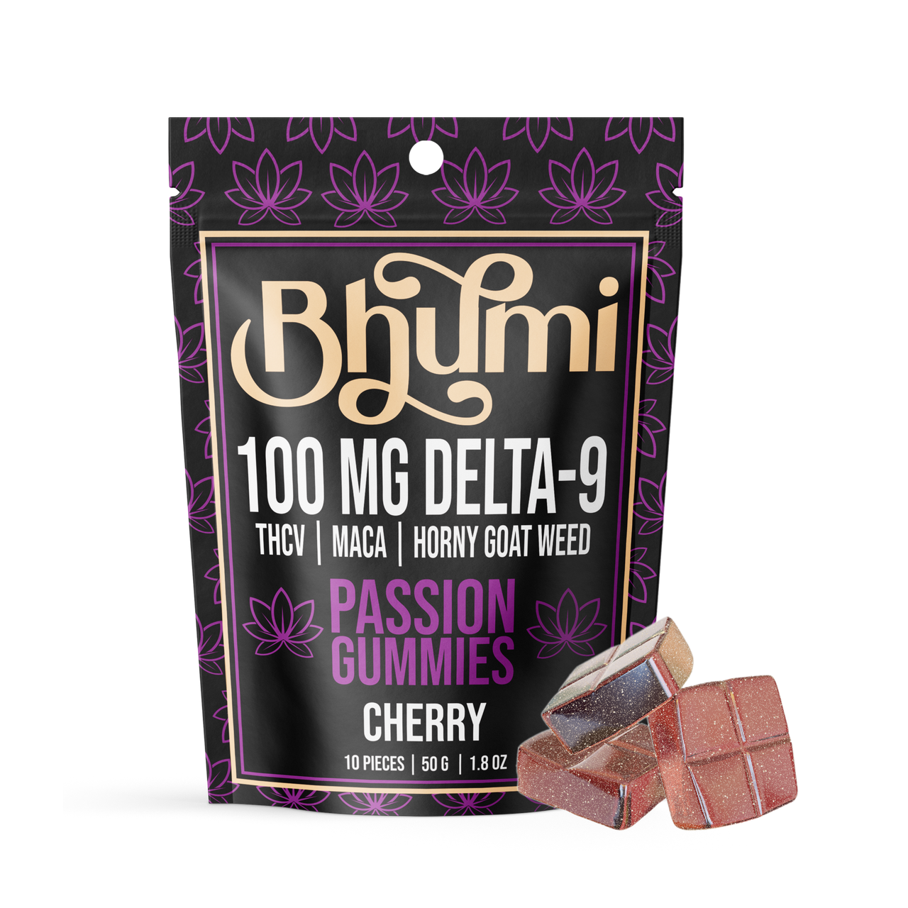 Bhumi Delta 9 THC + THCv Cherry Passion Gummies