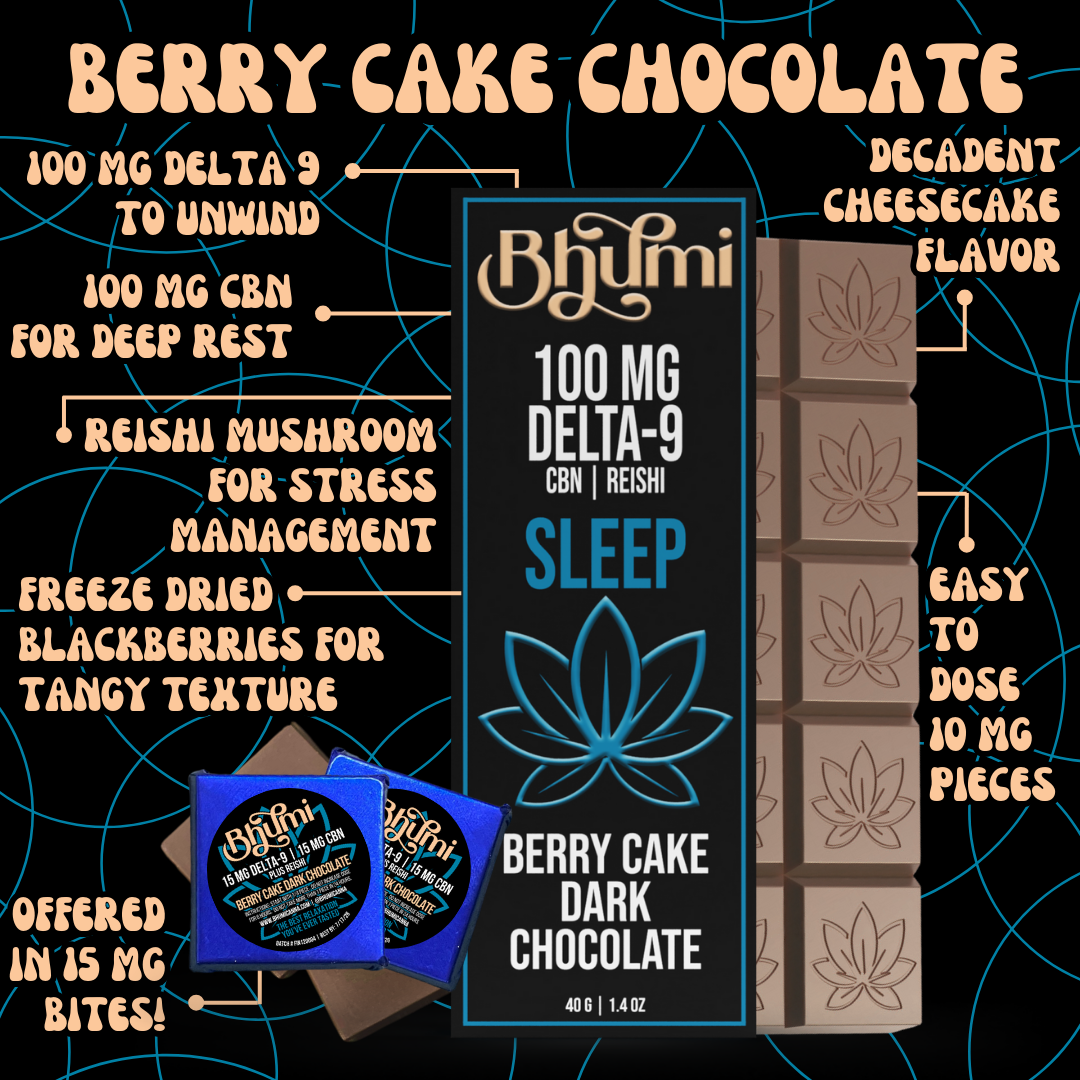 Bhumi Delta 9 THC + CBN Berry Cake Dark Chocolate