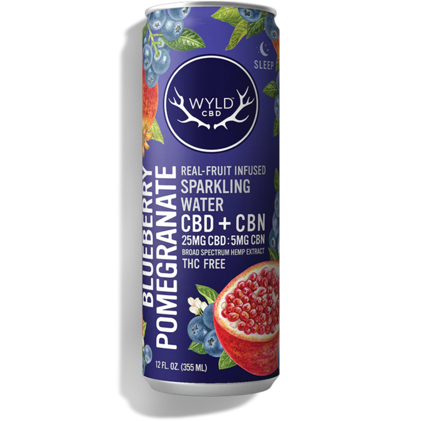 Wyld CBD + CBN Sparkling Water Blueberry Pomegranate