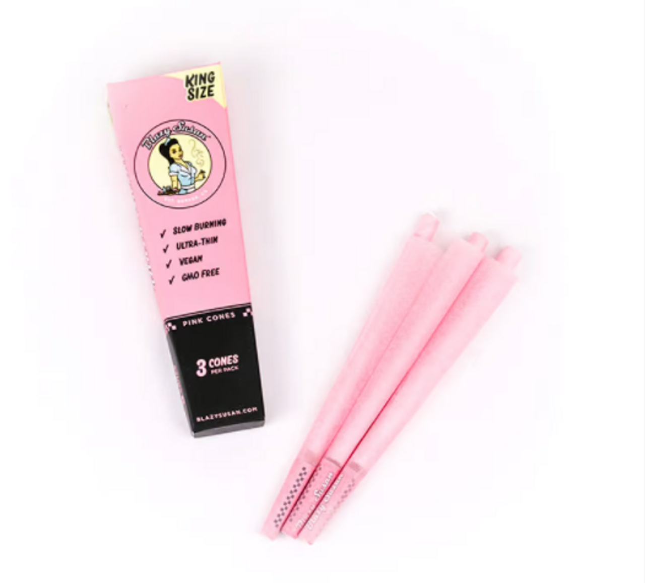 Blazy Susan Pink King Size Cones 3ct