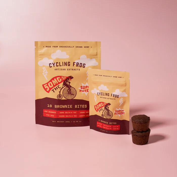 Cycling Frog 50mg Delta 9 THC 100mg CBD Brownie Bites