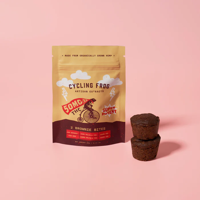 Cycling Frog 50mg Delta 9 THC 100mg CBD Brownie Bites