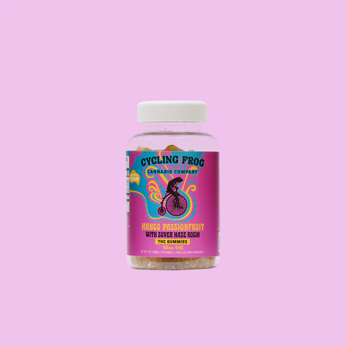 Cycling Frog 10mg THC Live Rosin Mango Passionfruit Gummies