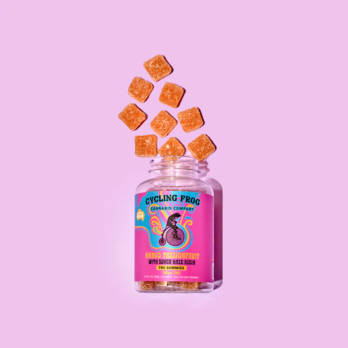 Cycling Frog 10mg THC Live Rosin Mango Passionfruit Gummies