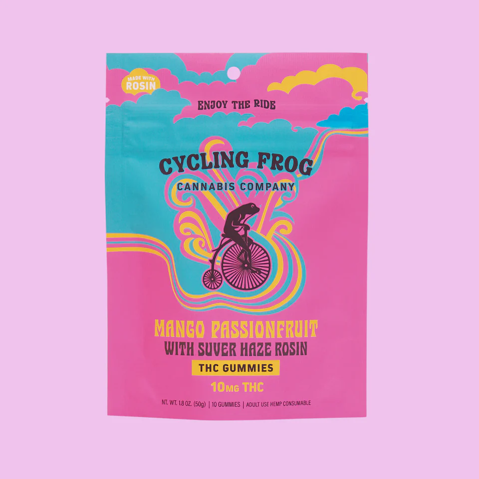 Cycling Frog 10mg THC Live Rosin Mango Passionfruit Gummies
