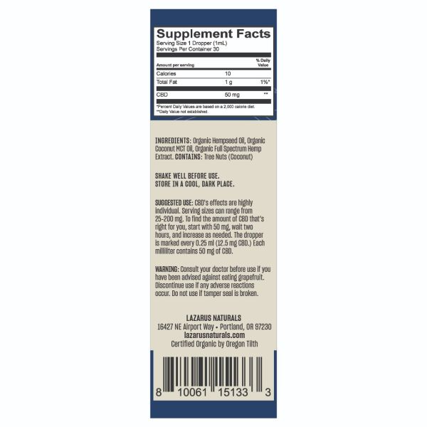 Lazarus Naturals Full Spectrum CBD Oil Tincture