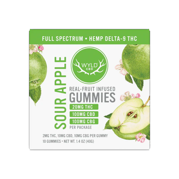 Wyld Hemp Low Dose Sour Apple Active Gummies