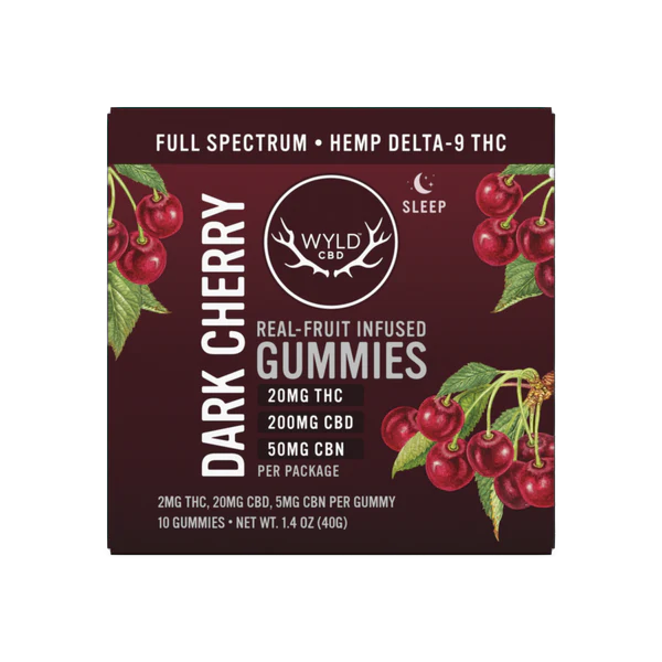 Wyld Hemp Low Dose Dark Cherry Rest Gummies