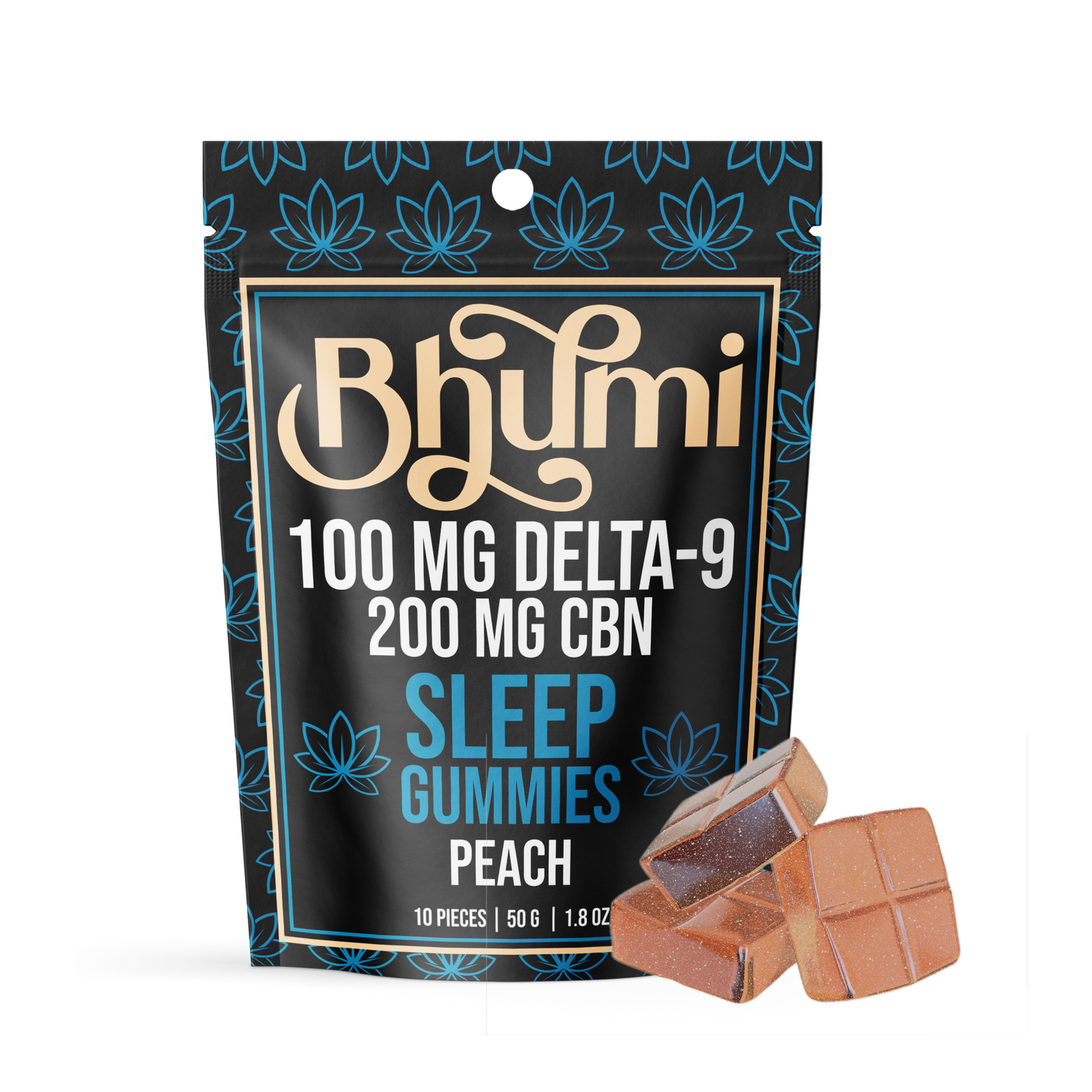 Bhumi D9 THC + CBN Peach Sleep Gummies