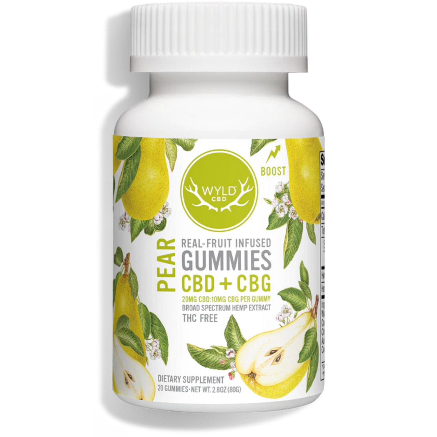 Wyld CBD + CBG Broad Spectrum Pear Gummies