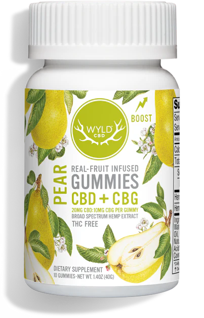 Wyld CBD + CBG Broad Spectrum Pear Gummies