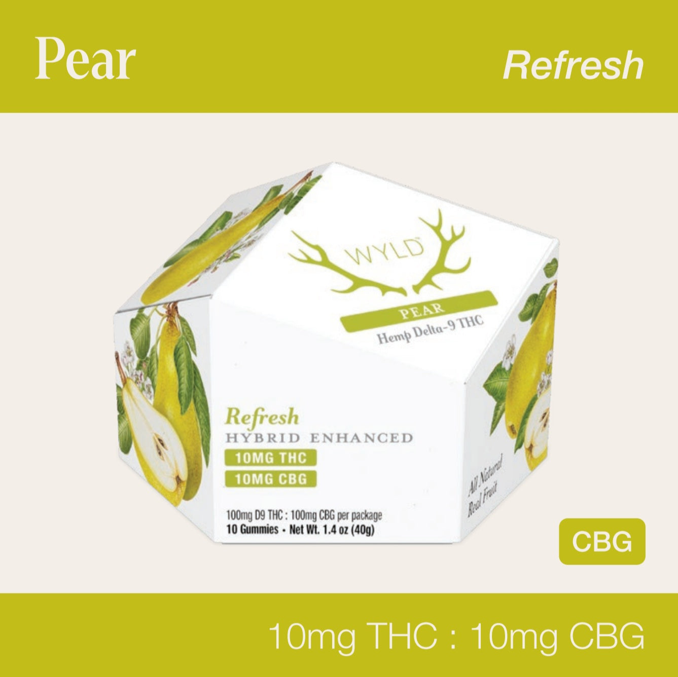 Wyld Hemp THC + CBG Hybrid Pear Gummies