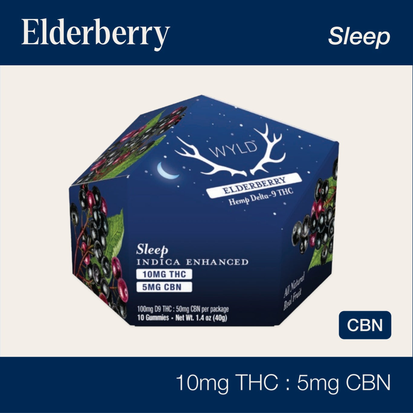 Wyld Hemp THC + CBN Indica Elderberry Gummies