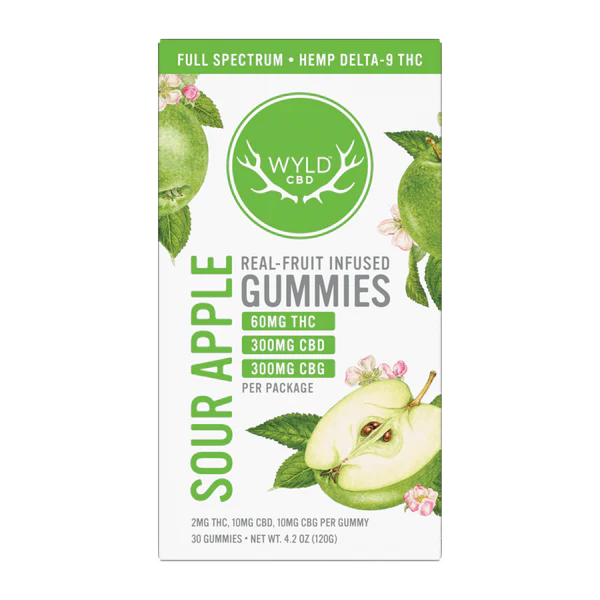 Wyld Hemp Low Dose Sour Apple Active Gummies