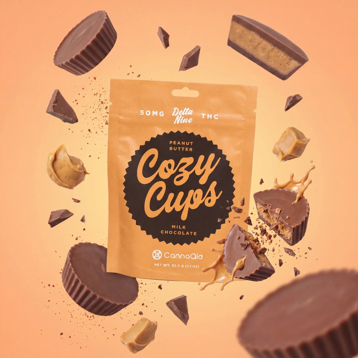 CannaAid 50mg Delta 9 THC Peanut Butter Cups