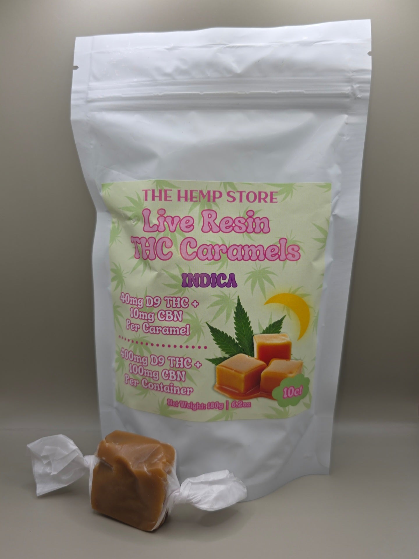 The Hemp Store 40mg Live Resin Delta 9 THC + CBN Knockout Caramels