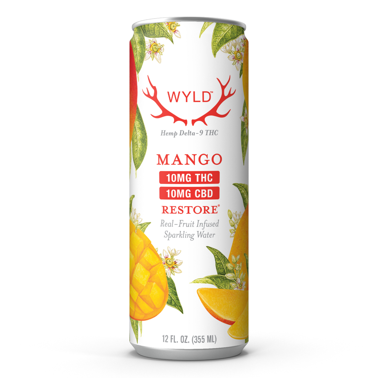 Wyld 10mg Delta 9 + 10mg CBD Mango Sparkling Water
