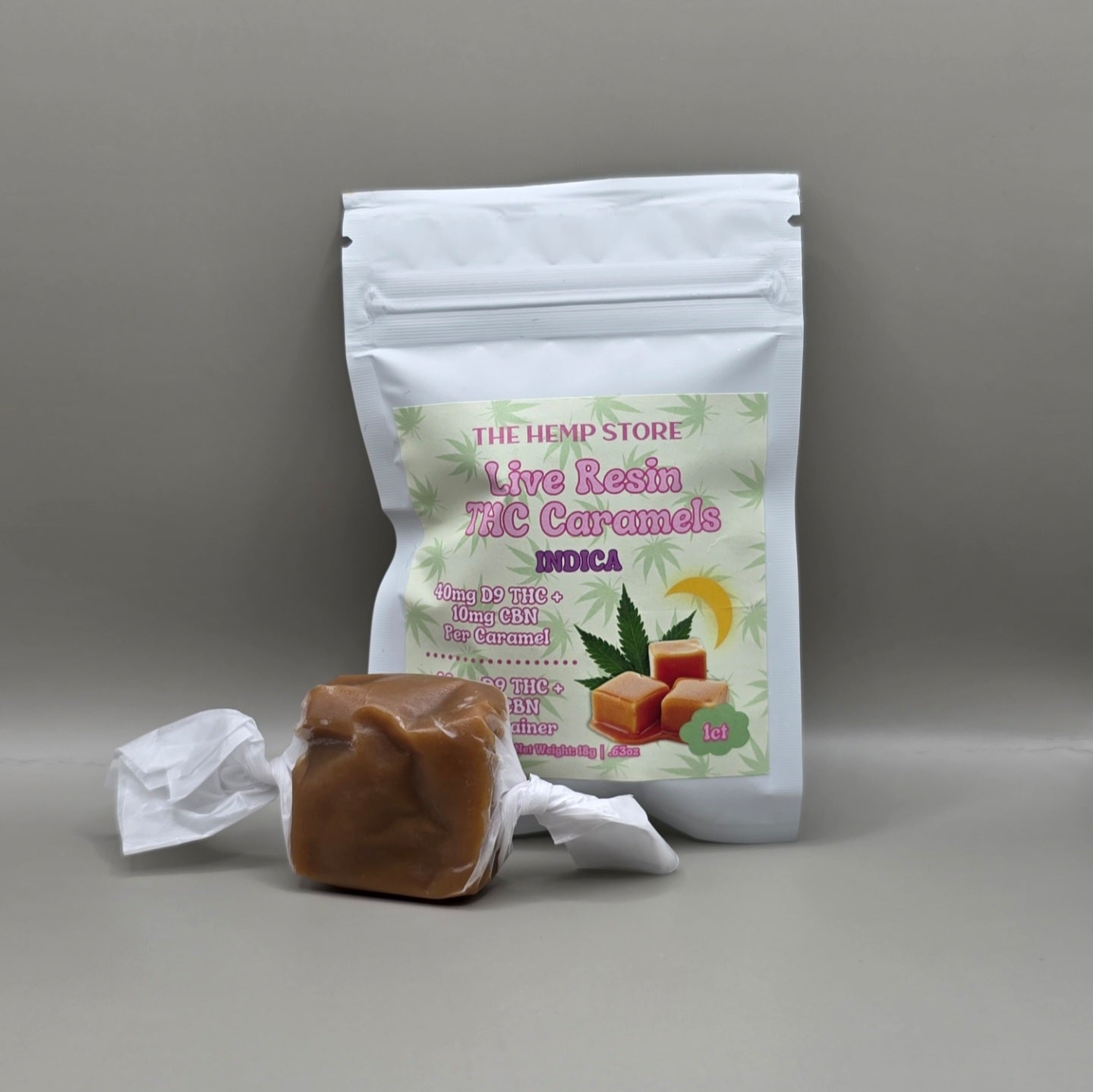 The Hemp Store 40mg Live Resin Delta 9 THC + CBN Knockout Caramels