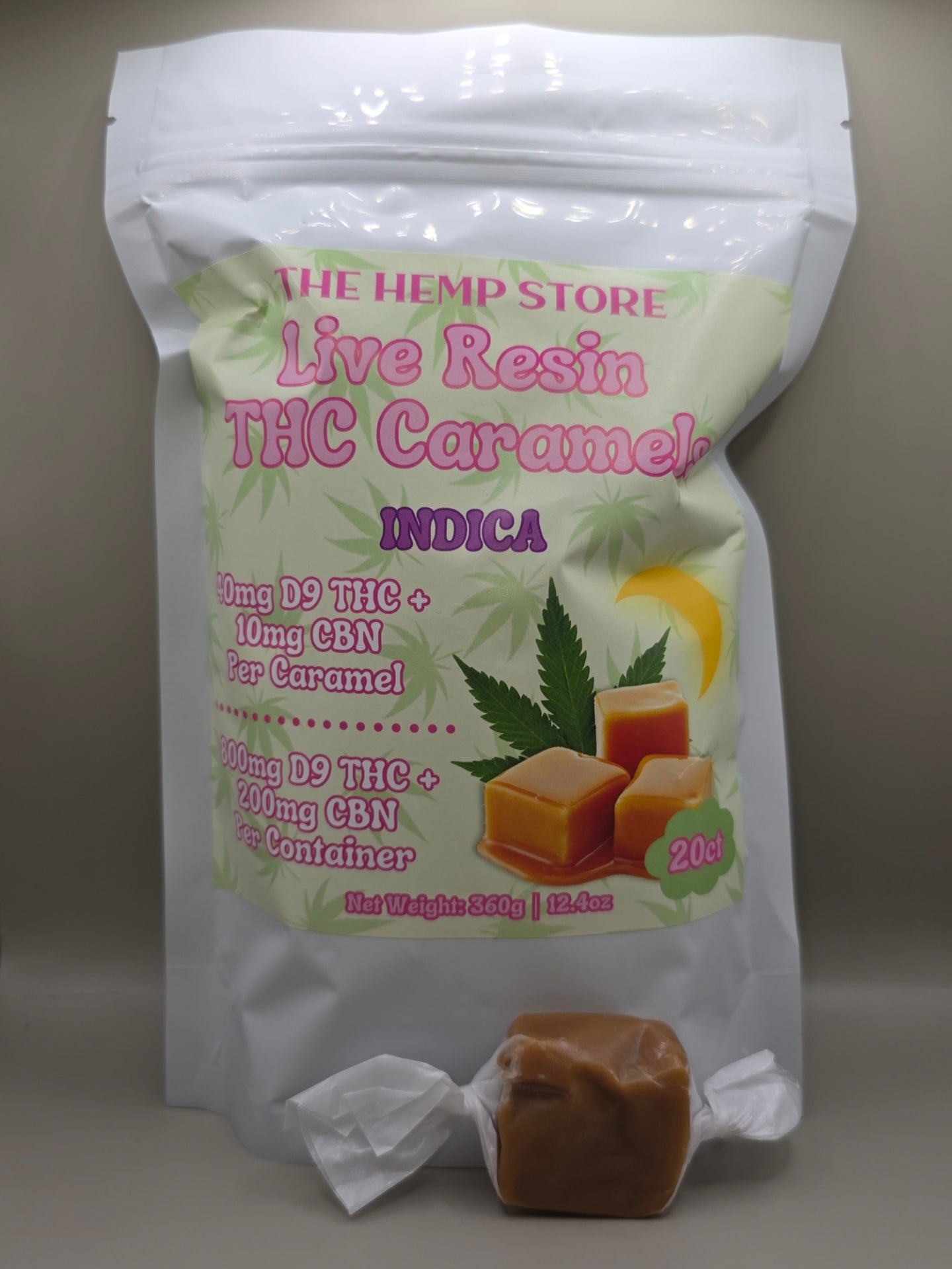 The Hemp Store 40mg Live Resin Delta 9 THC + CBN Knockout Caramels