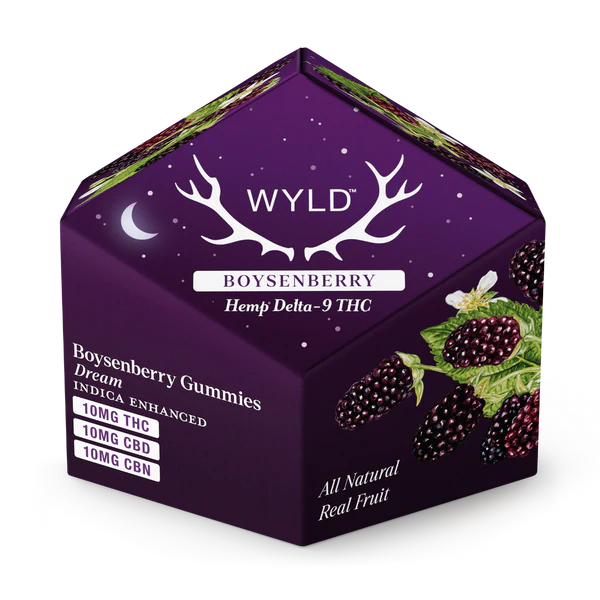 Wyld Hemp THC + CBN + CBD Indica Boysenberry Gummies