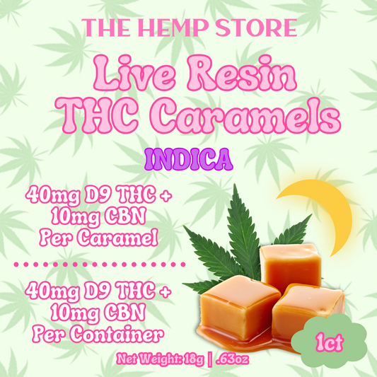 The Hemp Store 40mg Live Resin Delta 9 THC + CBN Knockout Caramels