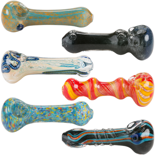 Assorted Glass Hand Pipe - 4.5 Inch