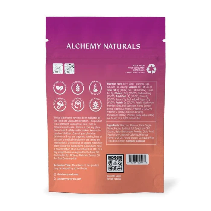 Alchemy Naturals Stress Gummies CBD + Reishi Mushroom