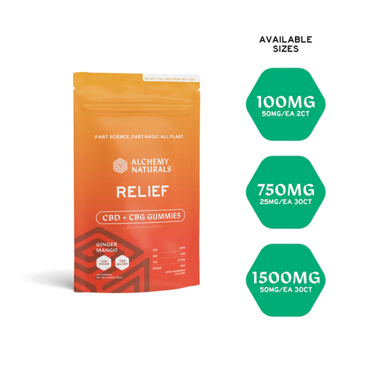 Alchemy Naturals Relief Gummies CBD + CBG + Ginger