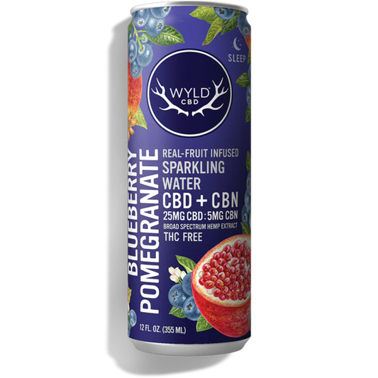 Wyld CBD + CBN Sparkling Water Blueberry Pomegranate