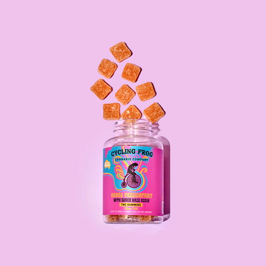 Cycling Frog 10mg THC Live Rosin Mango Passionfruit Gummies