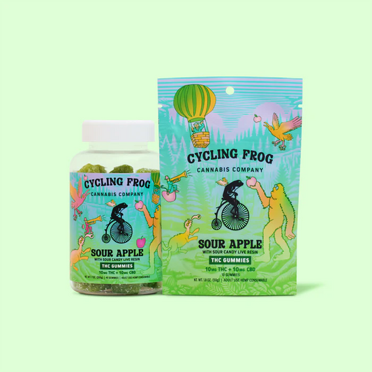 Cycling Frog 10mg THC + 10mg CBD Live Resin Sour Apple Gummies