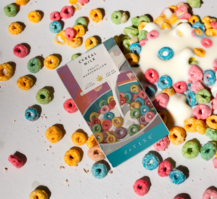 deVINE Cereal Milk THC + CBD White Chocolate Bar