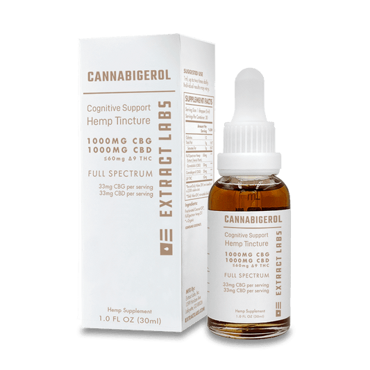 Extract Labs Full Spectrum 1000mg CBD +1000mg CBG Cognitive Support Tincture