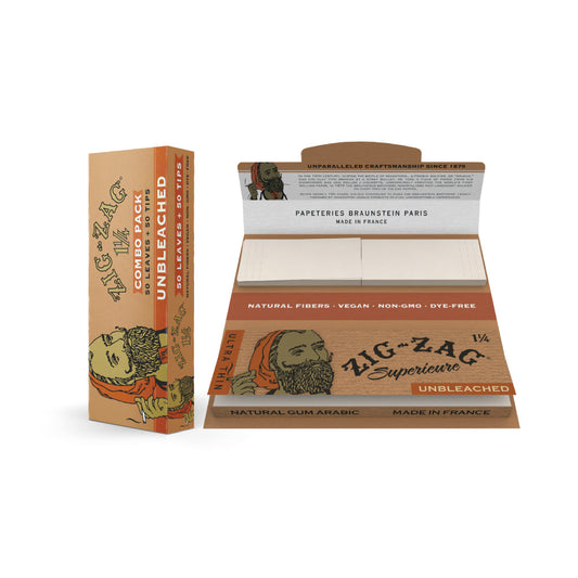 Zig-Zag Combo Pack Unbleached Papers + Tips 1 1/4 50ct