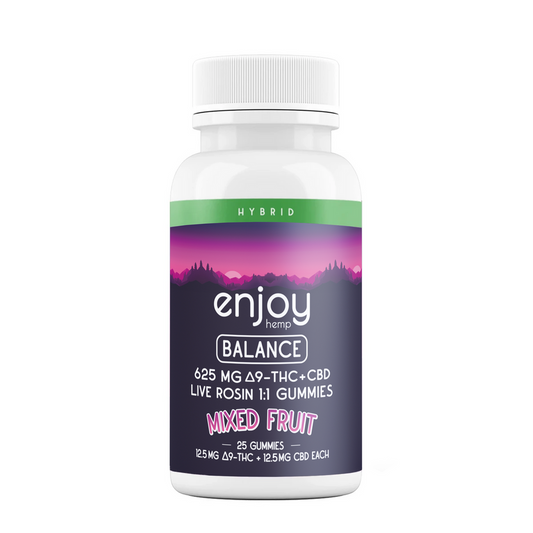 Enjoy Hemp 625mg Delta 9 THC + CBD Balance Gummies