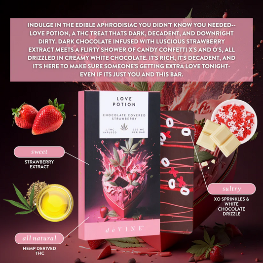 deVINE Love Potion THC + CBD Milk Chocolate Bar