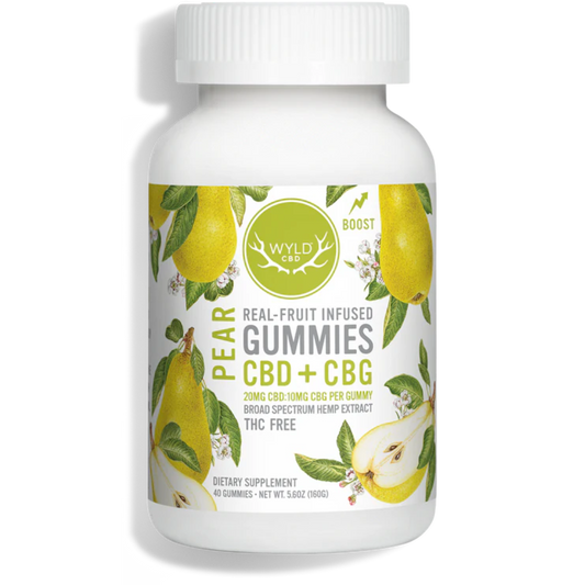 Wyld CBD + CBG Broad Spectrum Pear Gummies