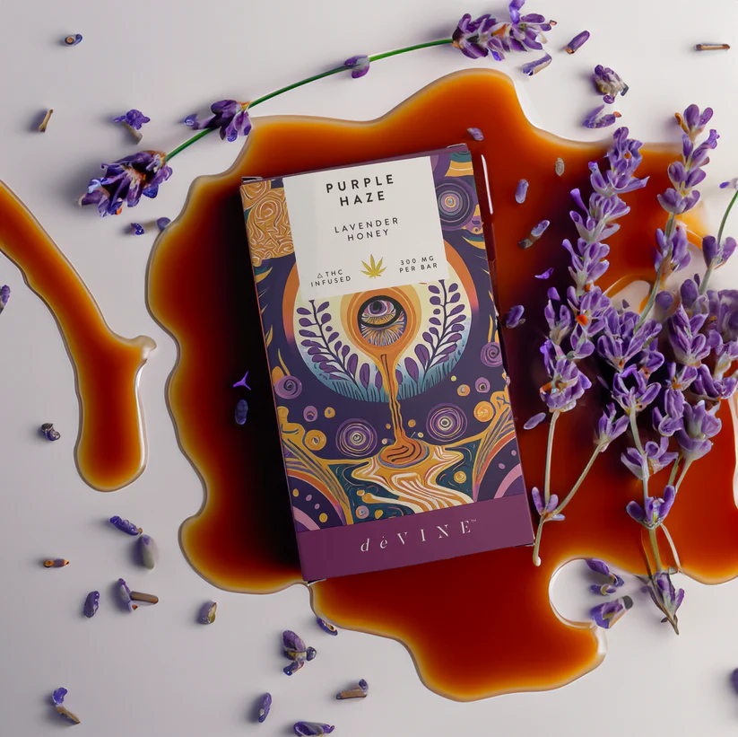 deVINE Purple Haze THC + CBD Dark Chocolate Bar