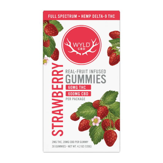 Wyld 2mg Delta 9 THC +  20mg CBD Strawberry Gummies