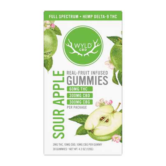 Wyld Hemp Low Dose Sour Apple Active Gummies