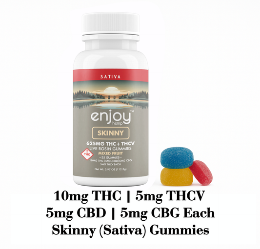 Enjoy Hemp 625mg Delta 9 THC + THCv Skinny Gummies