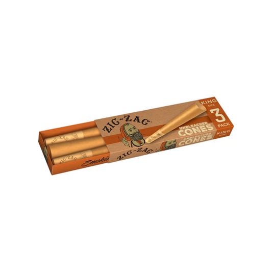 Zig-Zag Unbleached Cones King Size 3pk